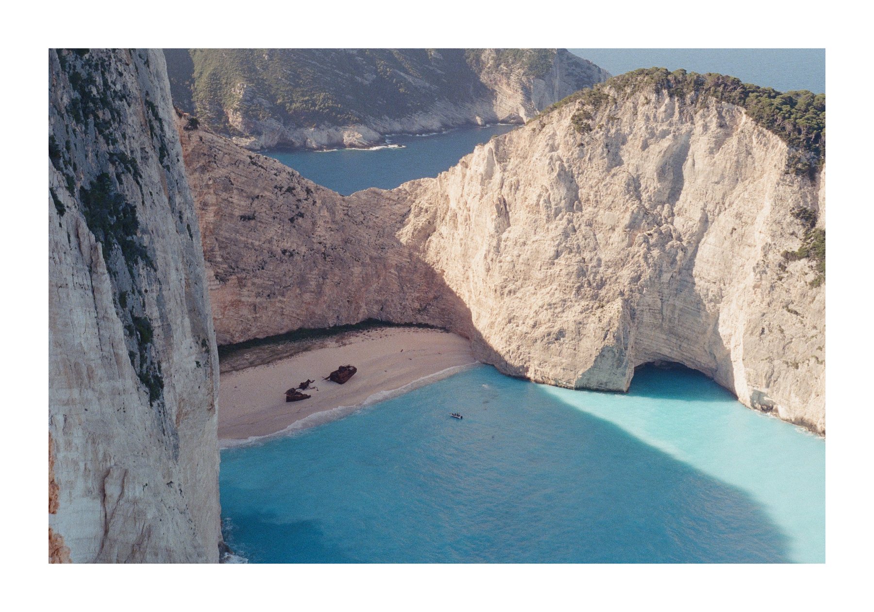 Cliffs and turquoise water on the Greek coast