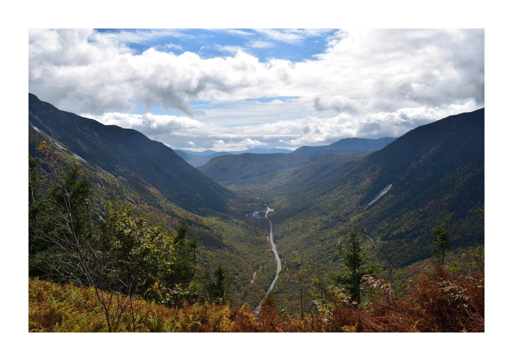 Mountain valley view in New Hampshire