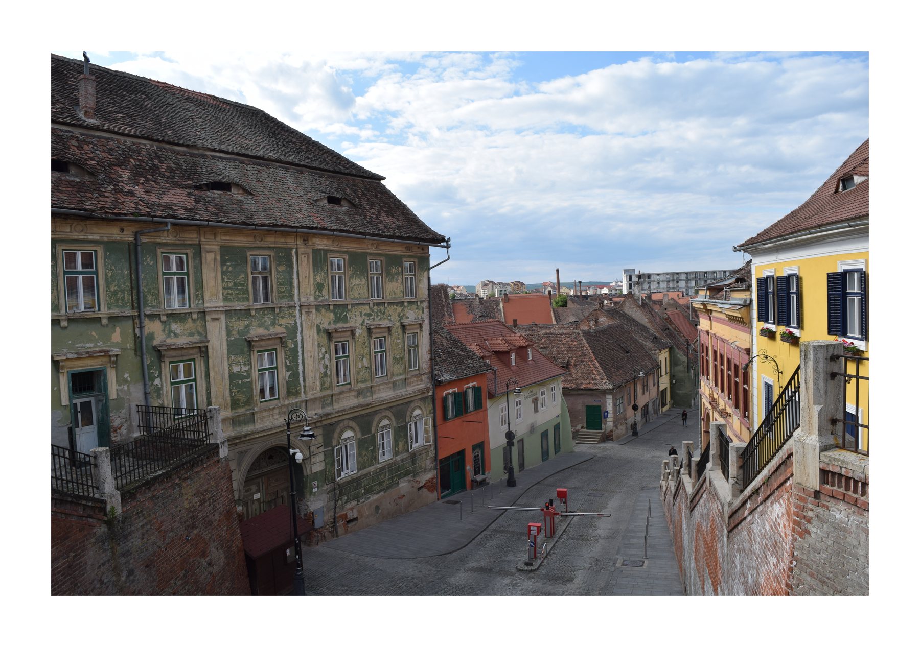 Historic rooftops and streets in Sibiu