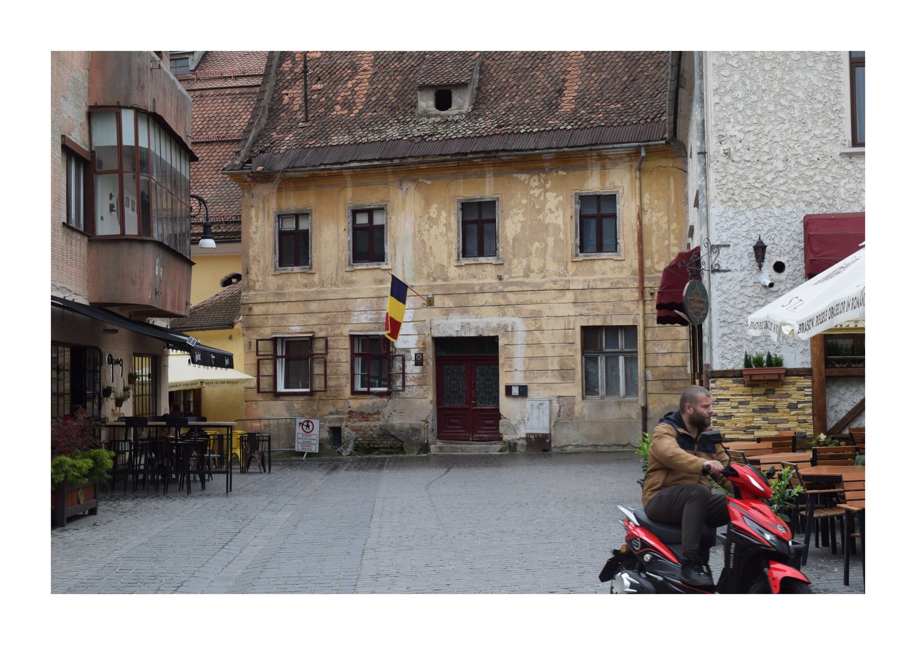 Town square scene in Romania